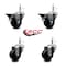 Service Caster 3'' Soft Rubber Wheel Swivel 7/16'' Grip Ring Stem Caster Set 2 Brakes, 4PK SCC-GR20S314-SRS-PLB-716138-2-S-2 - alternate 3
